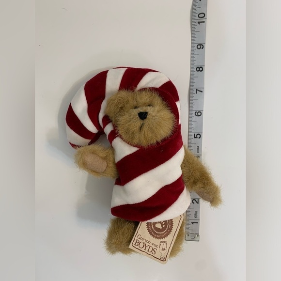 NWT 7" Boyds Bears C C Peekers Candy Cane Bear Style 913984 Best Dressed 2002 - Picture 5 of 5